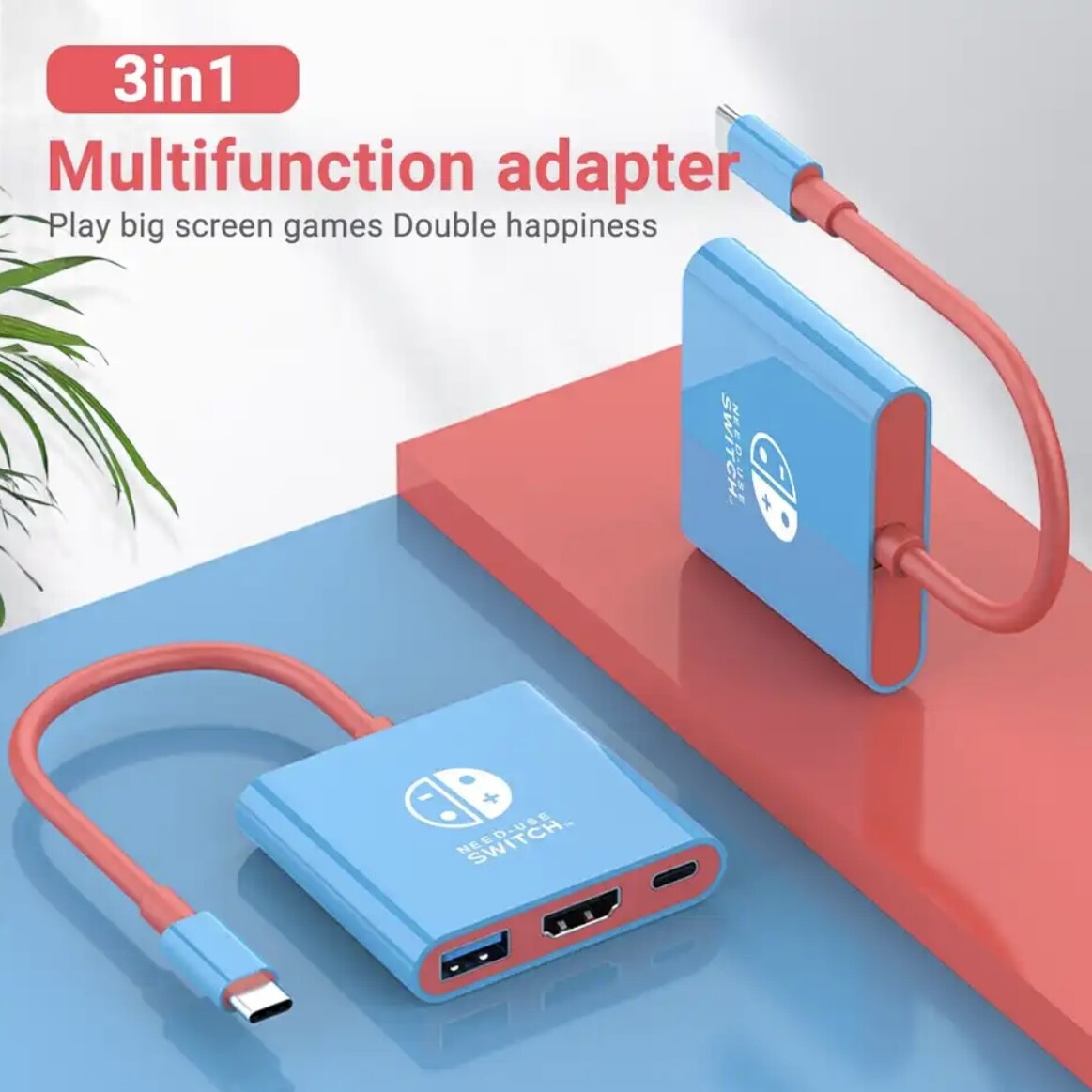 Adaptador USB C HDMI p/ Nintendo Switch