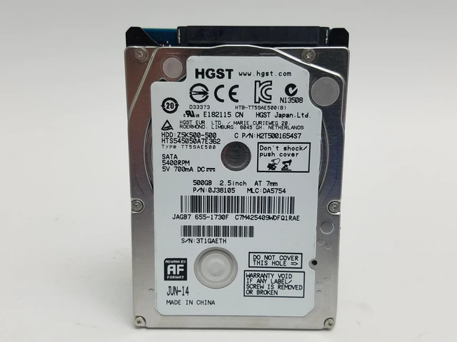 Disco duro HGST de 500 GB, 2,5" SATA II (3,0 Gb/s)
